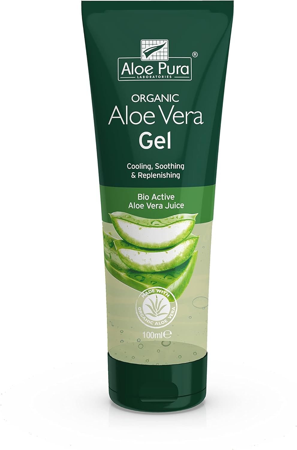 Aloe Pura Organic Aloe Vera Gel 100ml bottle on a plain background