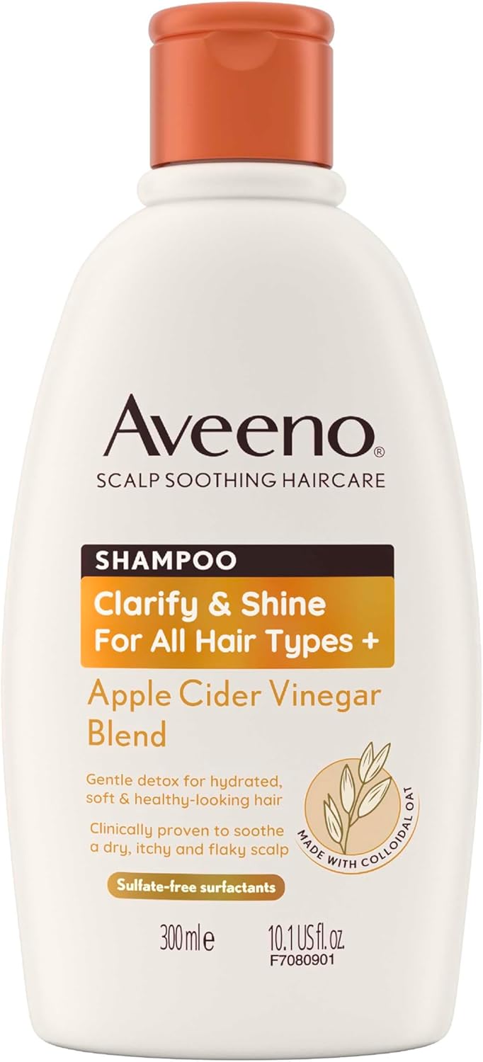 Aveeno Scalp Soothing Apple Cider Vinegar Clarify and Shine Shampoo 300ml bottle