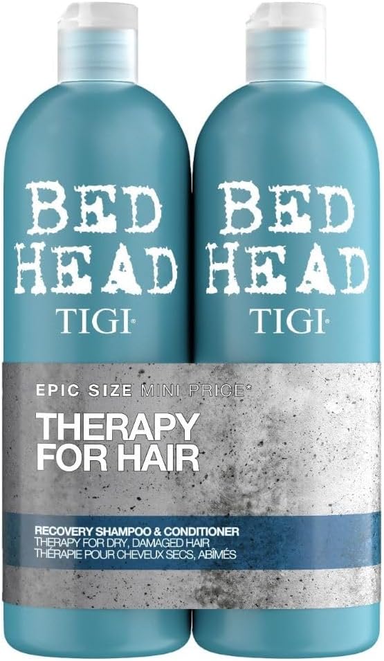 Bed Head by TIGI Recovery Shampoo and Conditioner set, two 750ml blue bottles