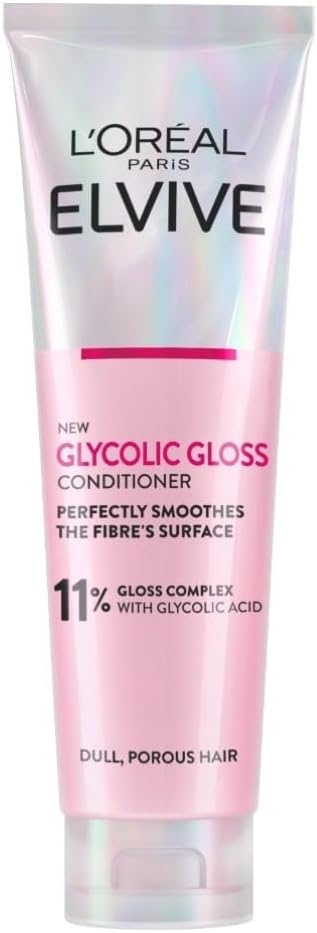 L'Oreal Paris Elvive Glycolic Gloss Conditioner 150ml tube in pink iridescent packaging