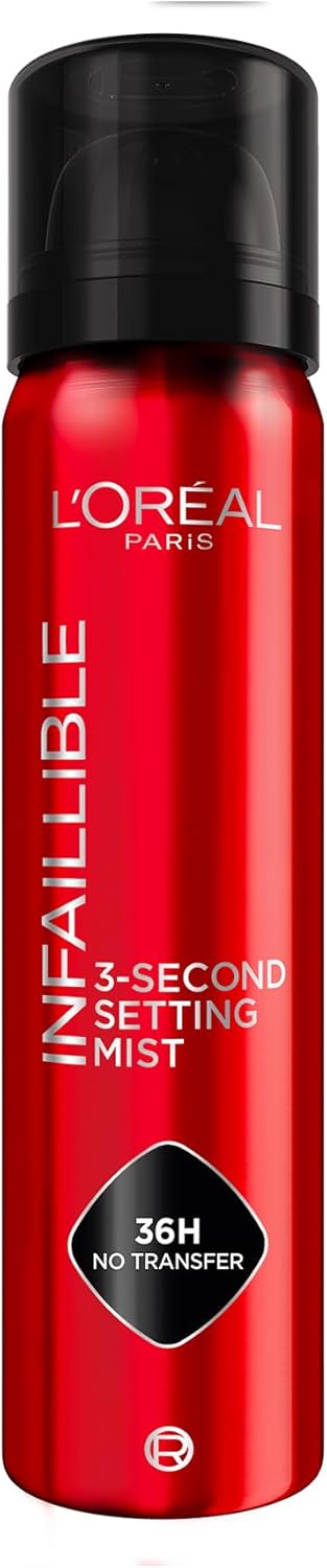 L'Oreal Paris Infallible 3-Second Setting Spray 75ml bottle standing upright on white background