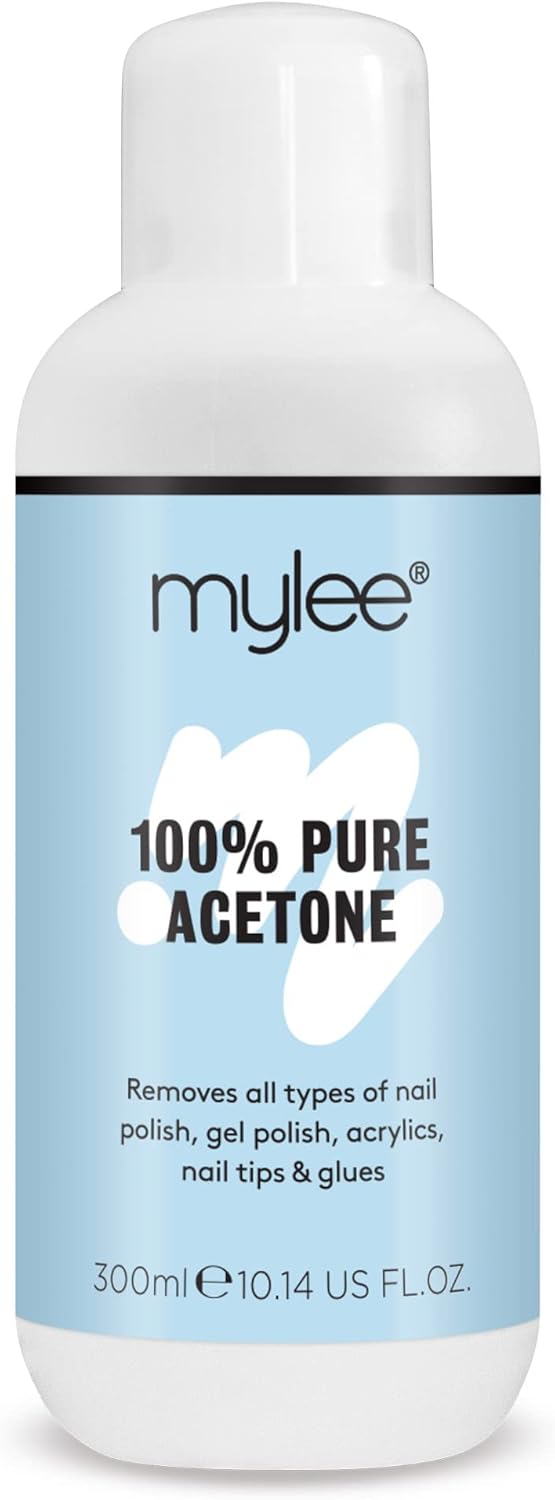 Mylee 100% Pure Acetone 300ml bottle, professional gel nail polish remover