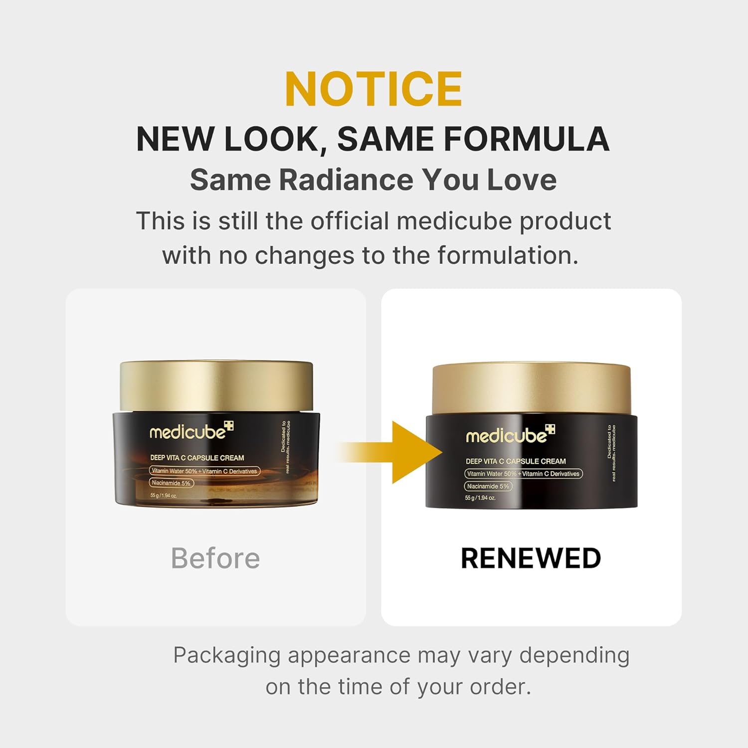 Jar detail showing the texture of the transparent gel alongside the suspended golden capsules