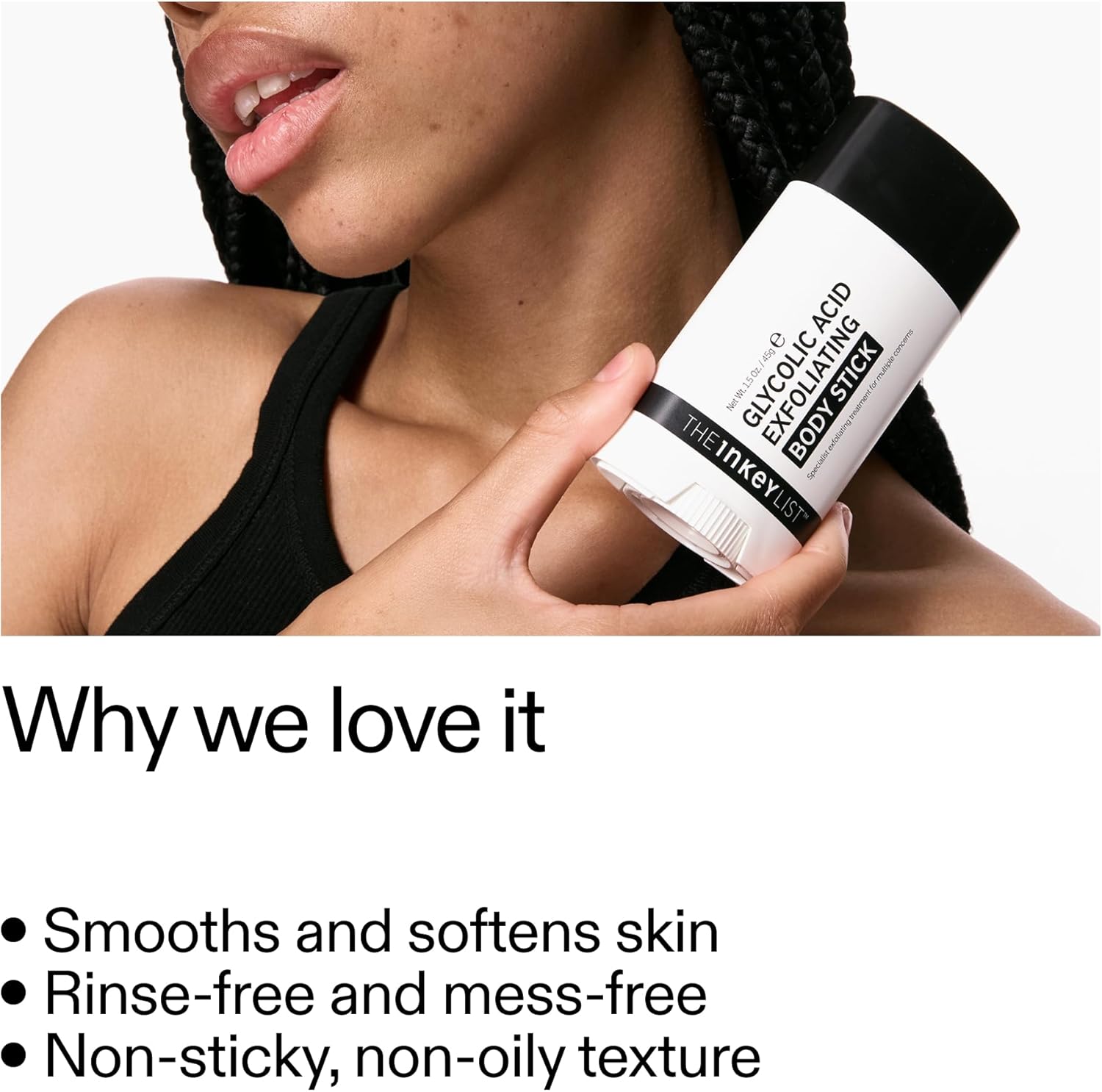 Detail shot of the INKEY List Glycolic Acid Body Stick applicator
