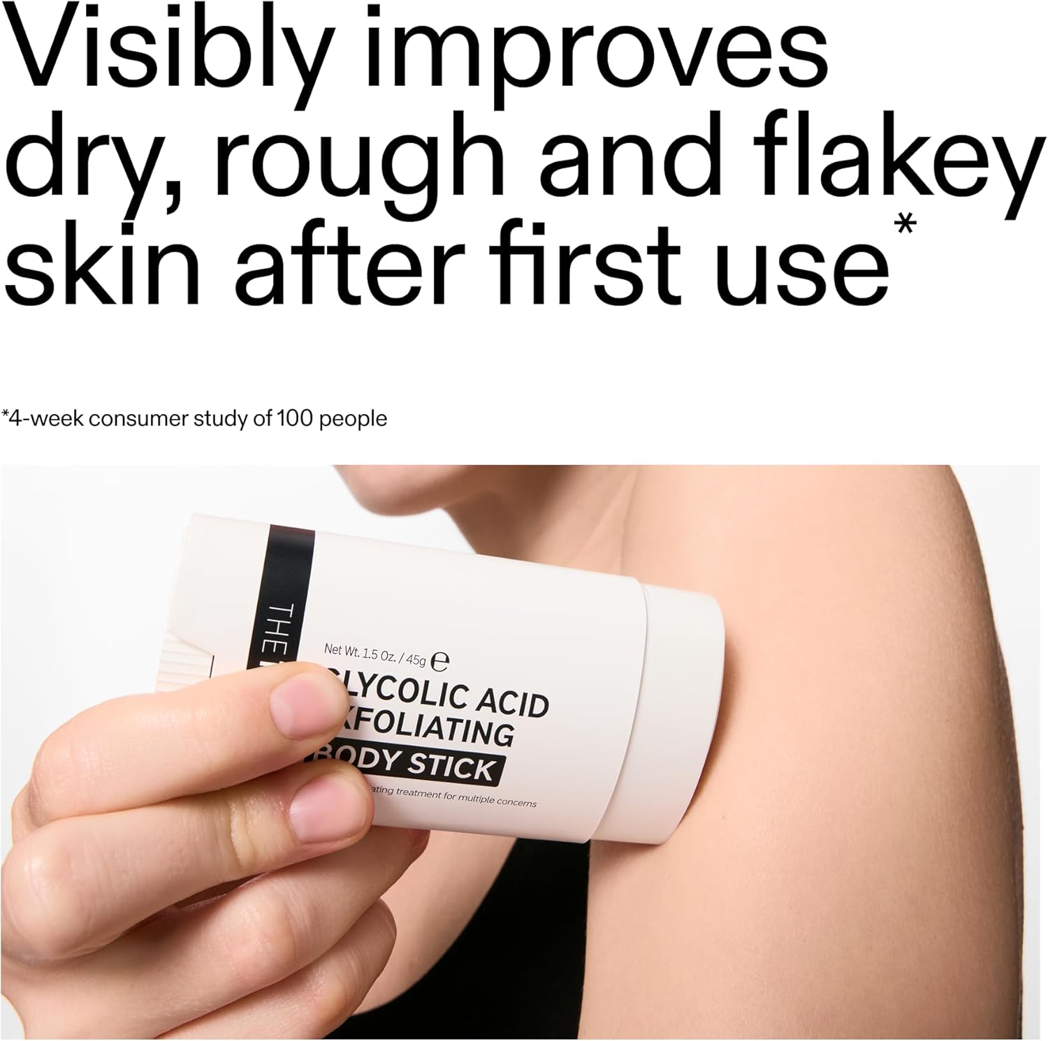 The INKEY List Glycolic Acid Body Stick shown from an angle