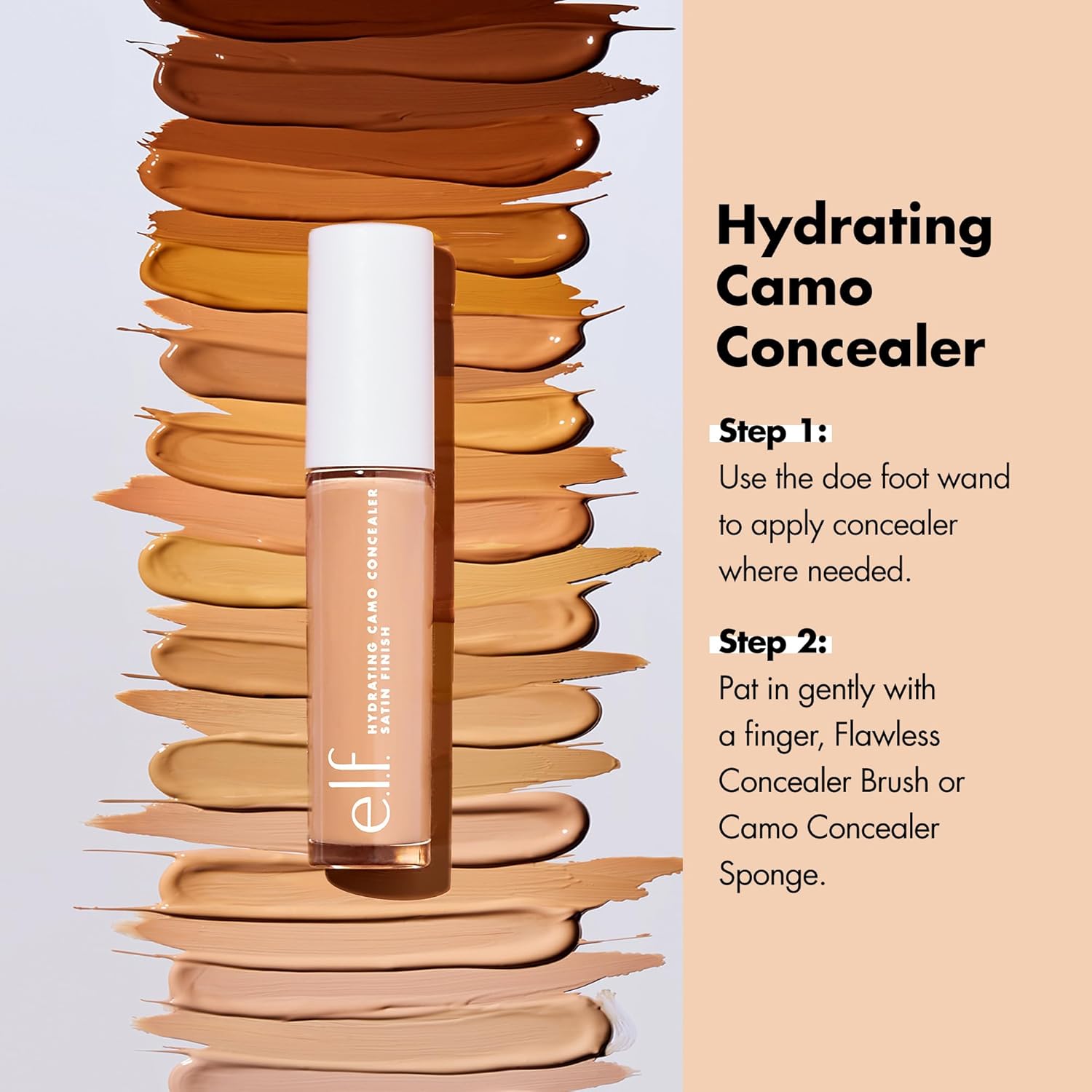 e.l.f. Hydrating Camo Concealer tube shown at an angle with shade label visible