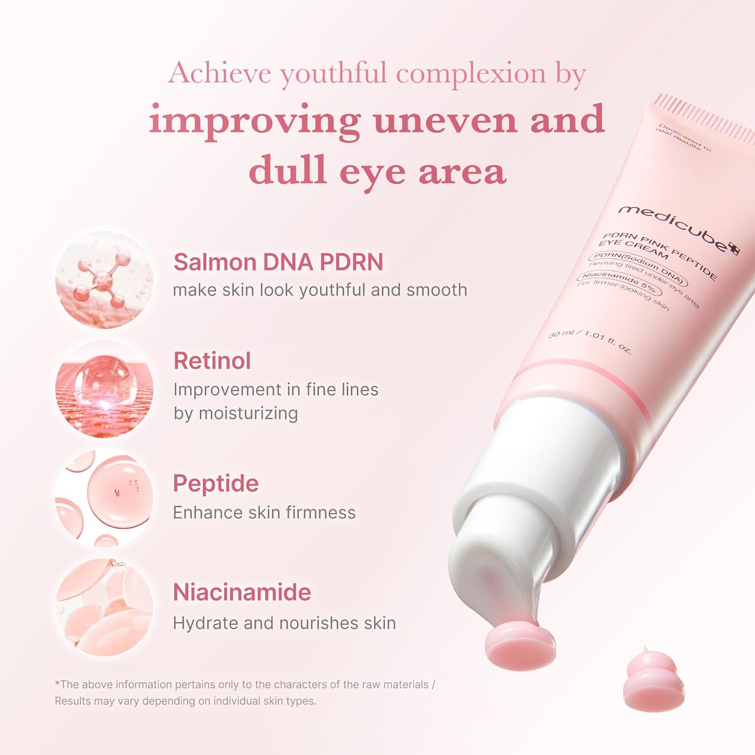 medicube eye cream photographed at an angle on a surface