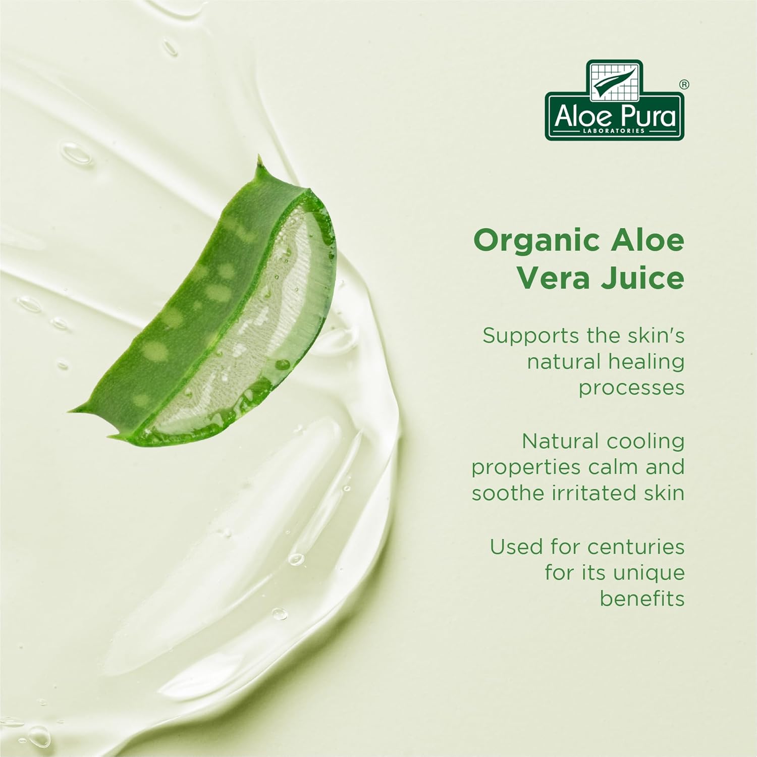 Aloe Pura aloe vera gel bottle shown at an angle