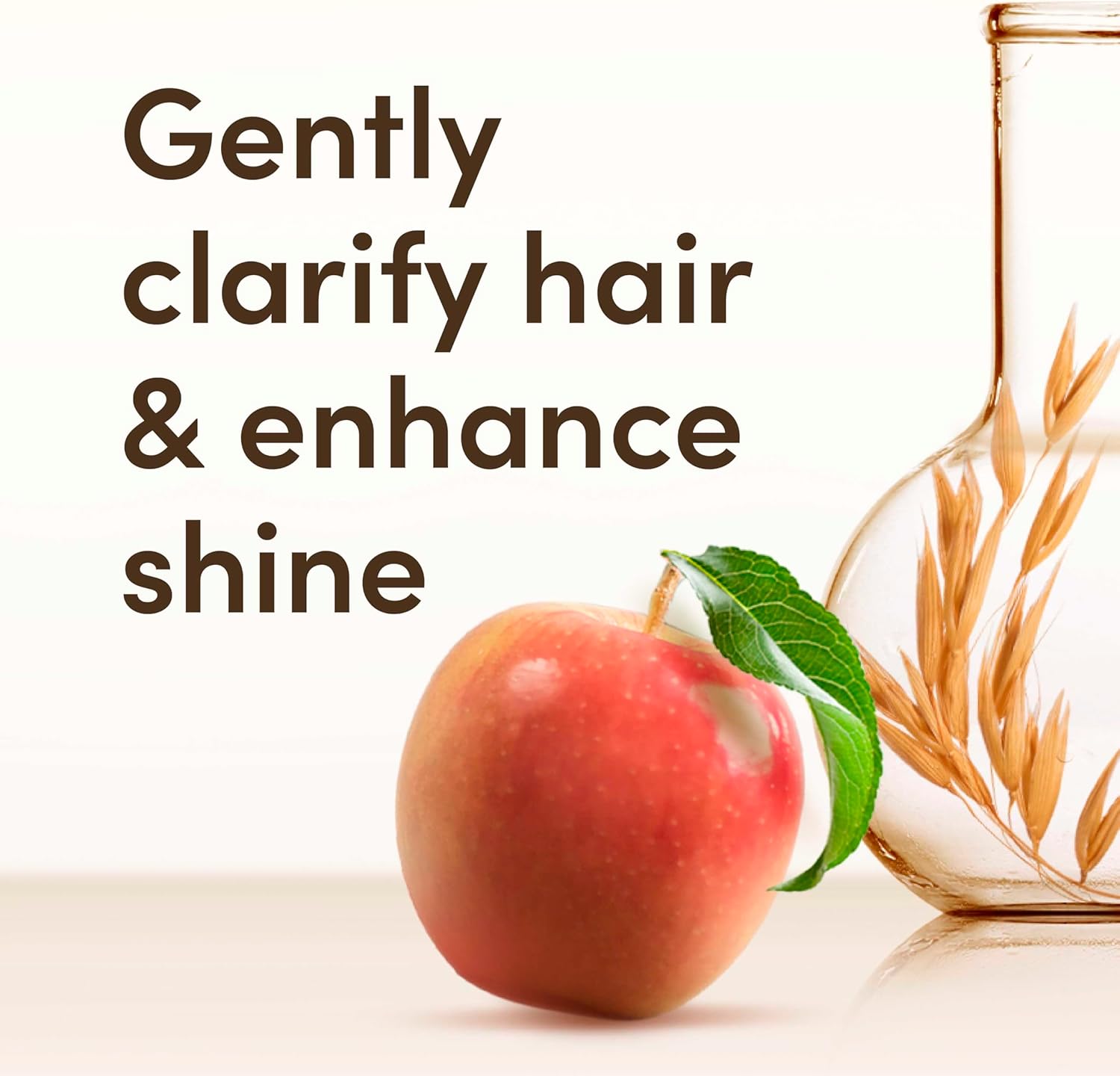 Ingredients callout graphic showing apple cider vinegar and colloidal oat blend