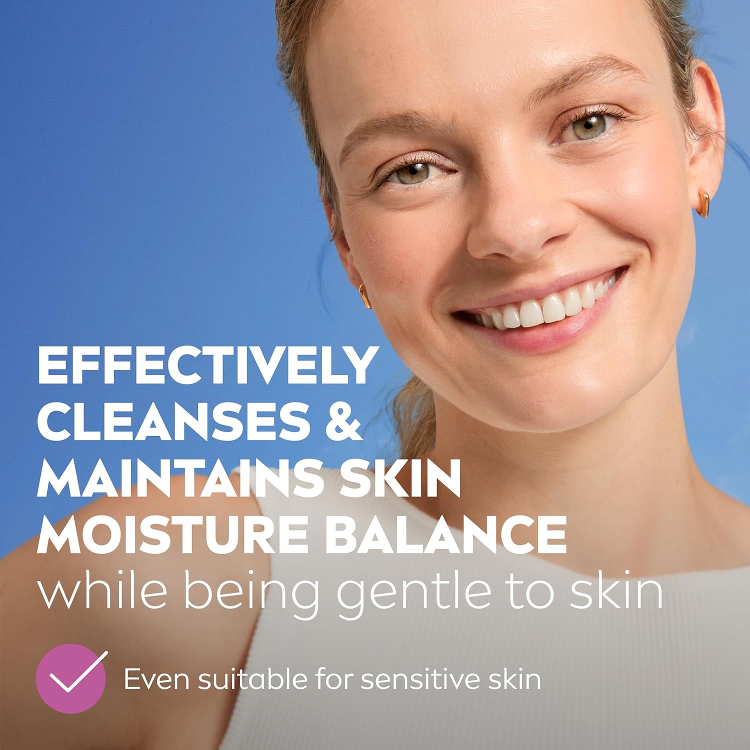 Close-up of a single NIVEA cleansing wipe showing its soft texture