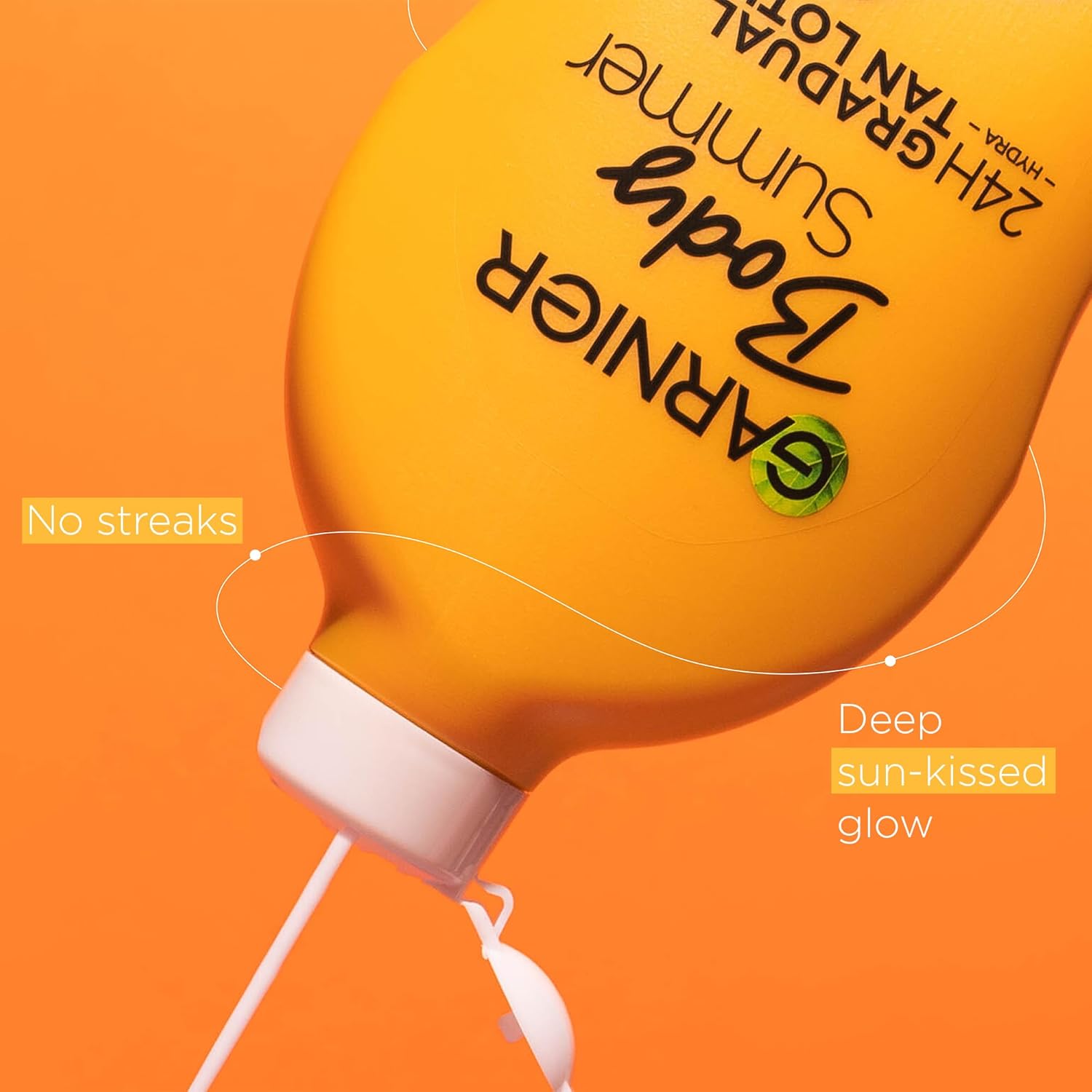 Close-up of the Garnier Summer Body lotion texture