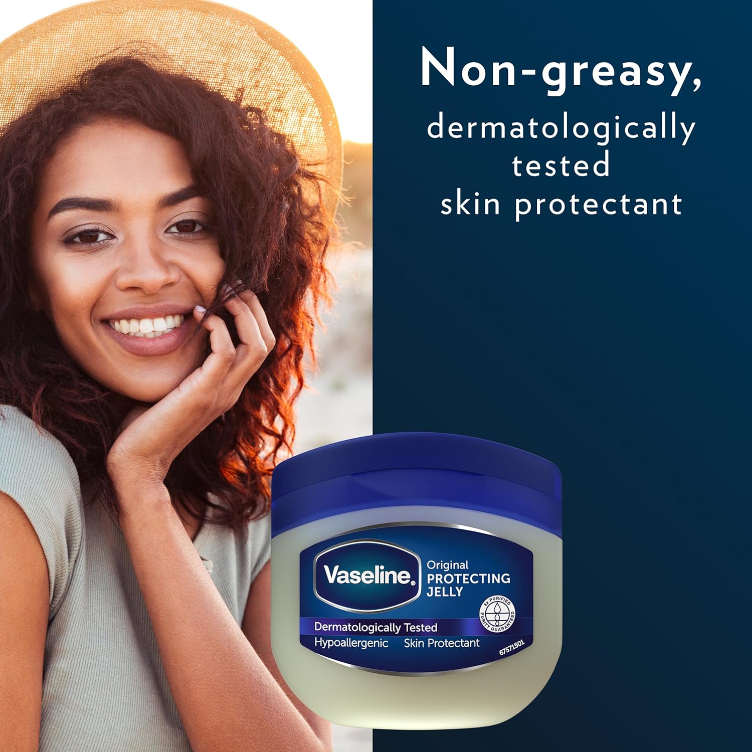 Close-up of Vaseline petroleum jelly in the open tub