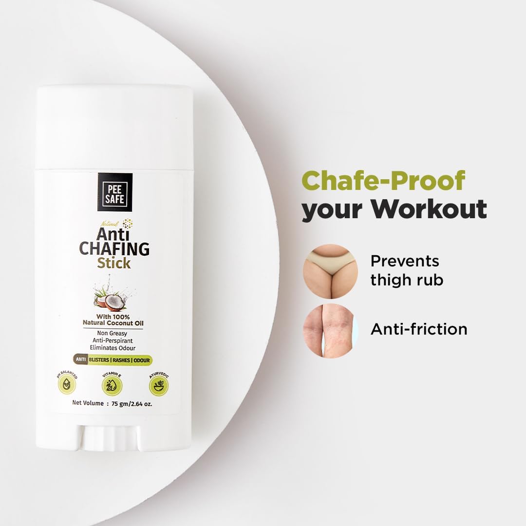 Close-up of the balm texture on the PEESAFE anti chafing stick