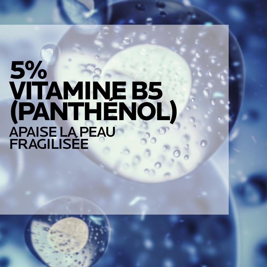 Infographic showing 5% Panthenol (Vitamin B5) key ingredient in La Roche-Posay Cicaplast Baume B5