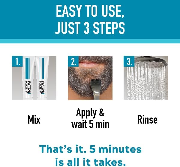 Just For Men M35 packaging contents including dye, developer and applicator brush