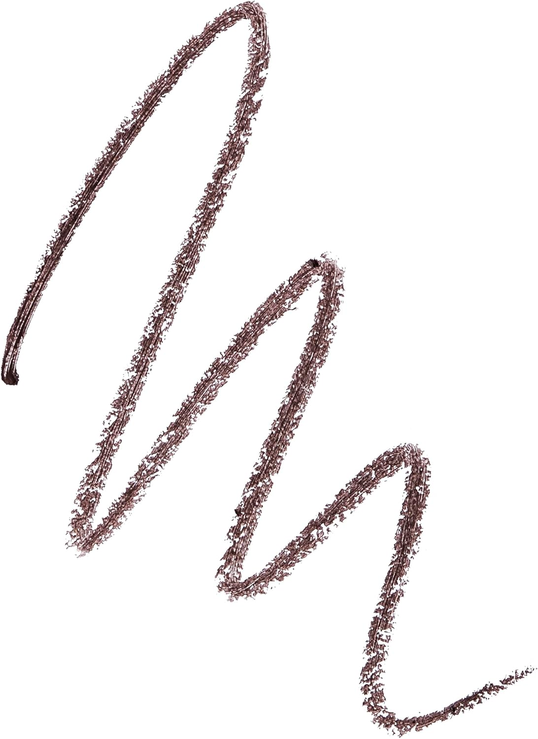 Dark brown swatch of Revolution Precise Brow Pencil showing pigment intensity and fine line strokes on white background