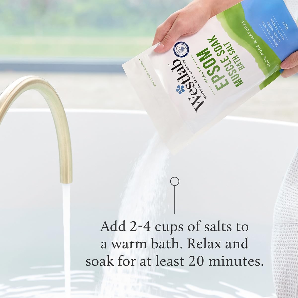 Texture of Westlab Epsom salt crystals shown up close