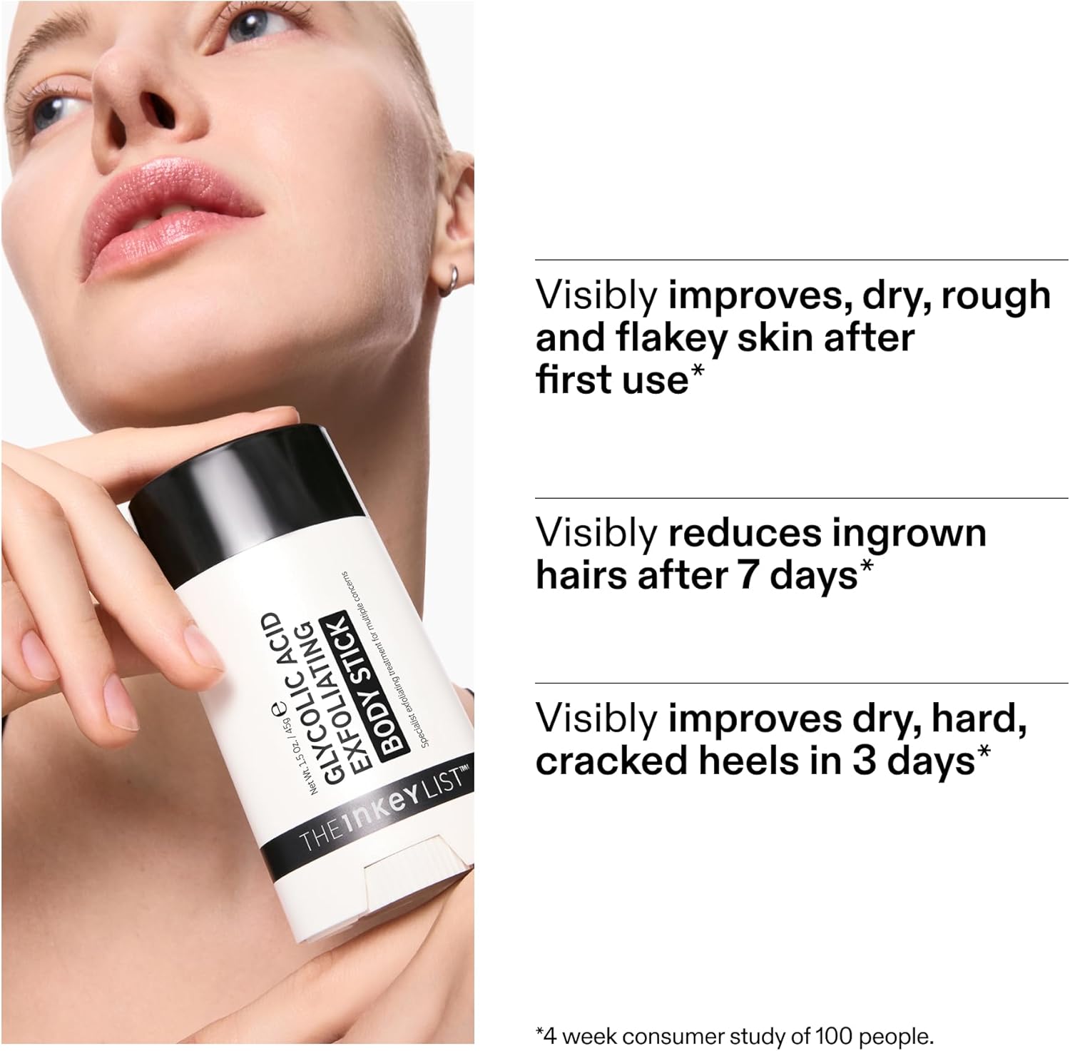 Packaging of the INKEY List Glycolic Acid Body Stick