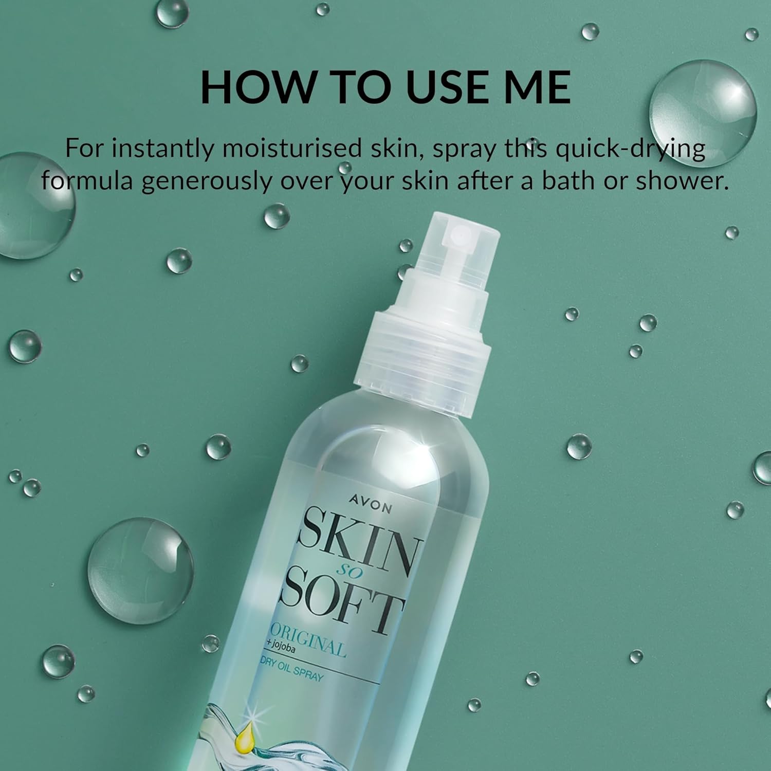 Avon Skin So Soft Dry Oil Spray packaging and branding