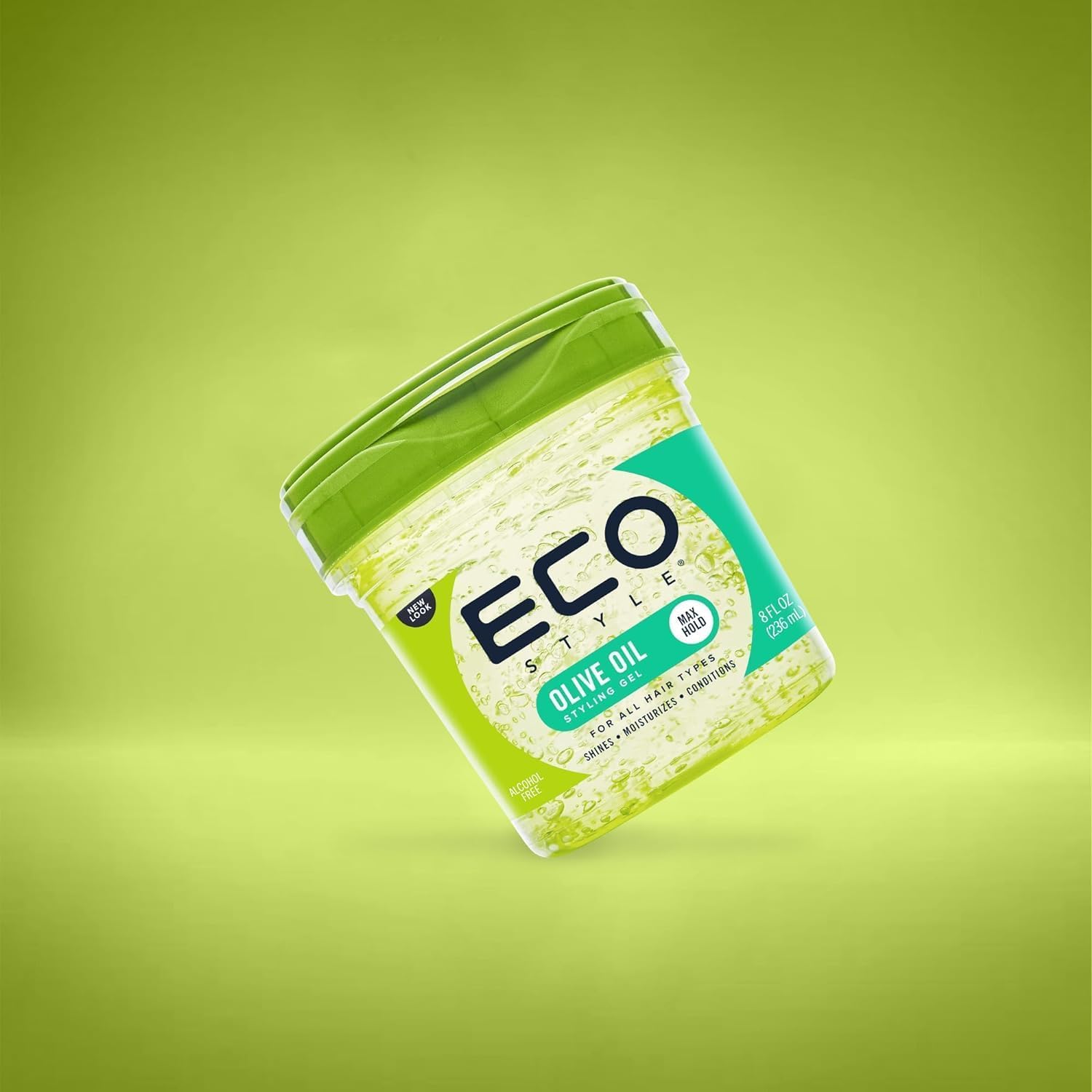Packaging view of the Eco Style olive oil gel tub