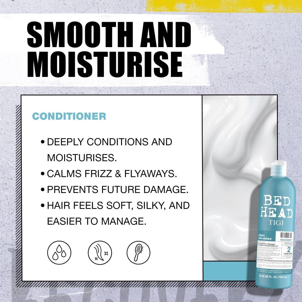 Bed Head by TIGI Recovery set packaging showing both bottles together