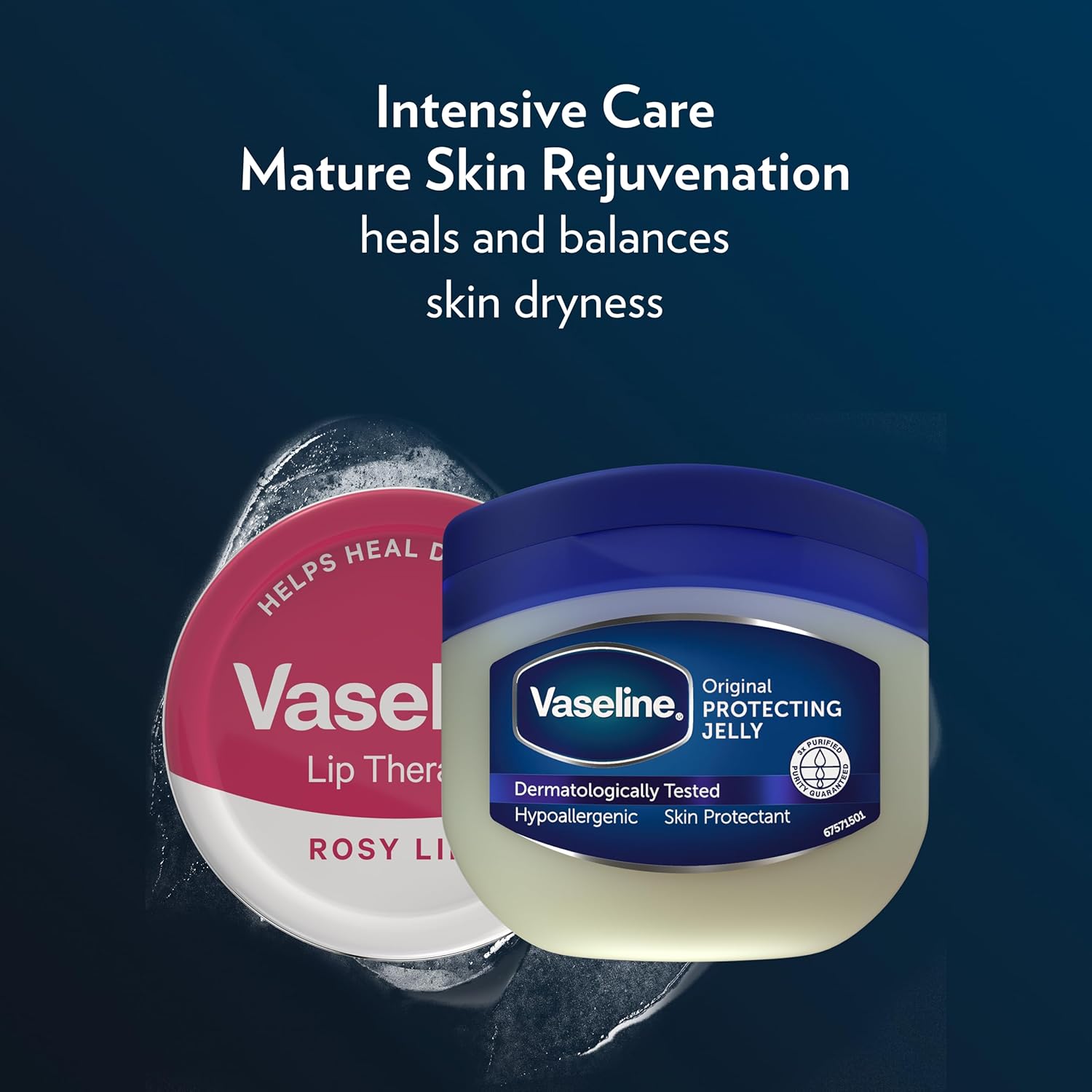 Vaseline Original petroleum jelly 50ml packaging and flip-lid tub