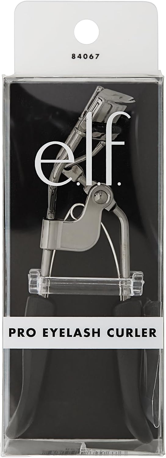 The e.l.f. Pro Eyelash Curler in its clear hanging pack with the product code 84067 printed on the header card