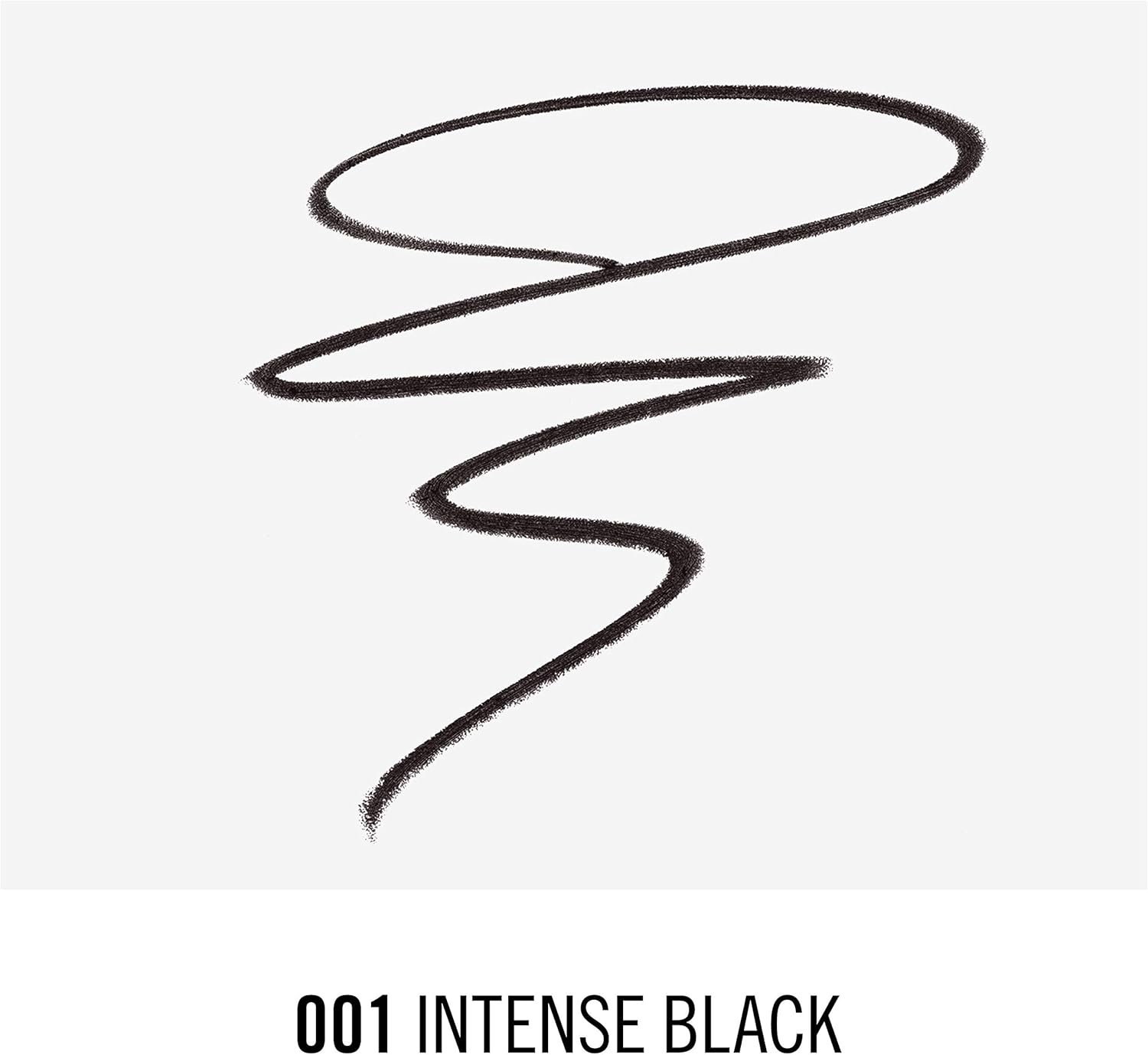 Hand drawn swatch of Rimmel Scandaleyes Exaggerate Eye Definer in 001 Intense Black shade