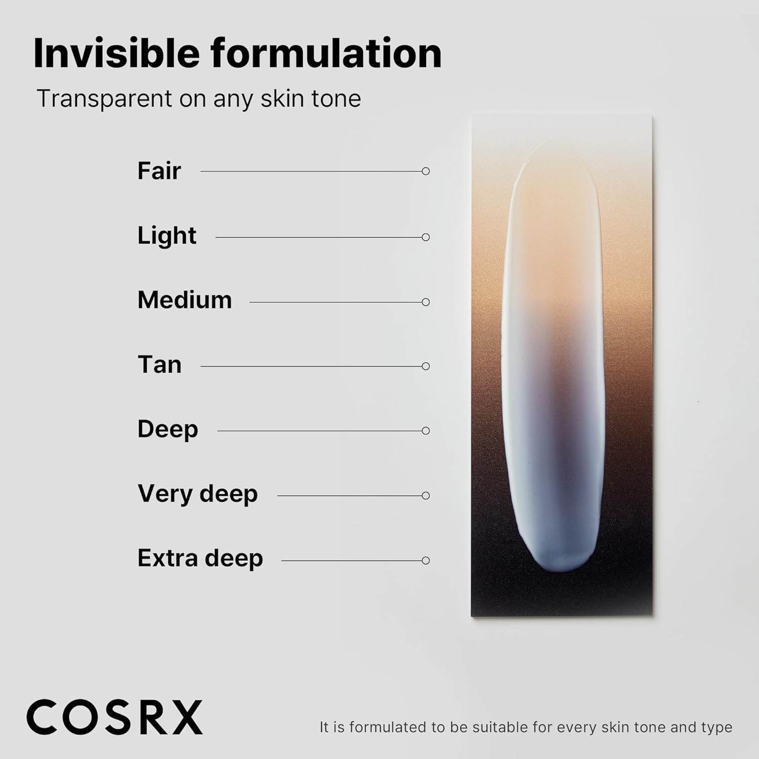 The COSRX sunscreen tube held in context with daily skincare routine items