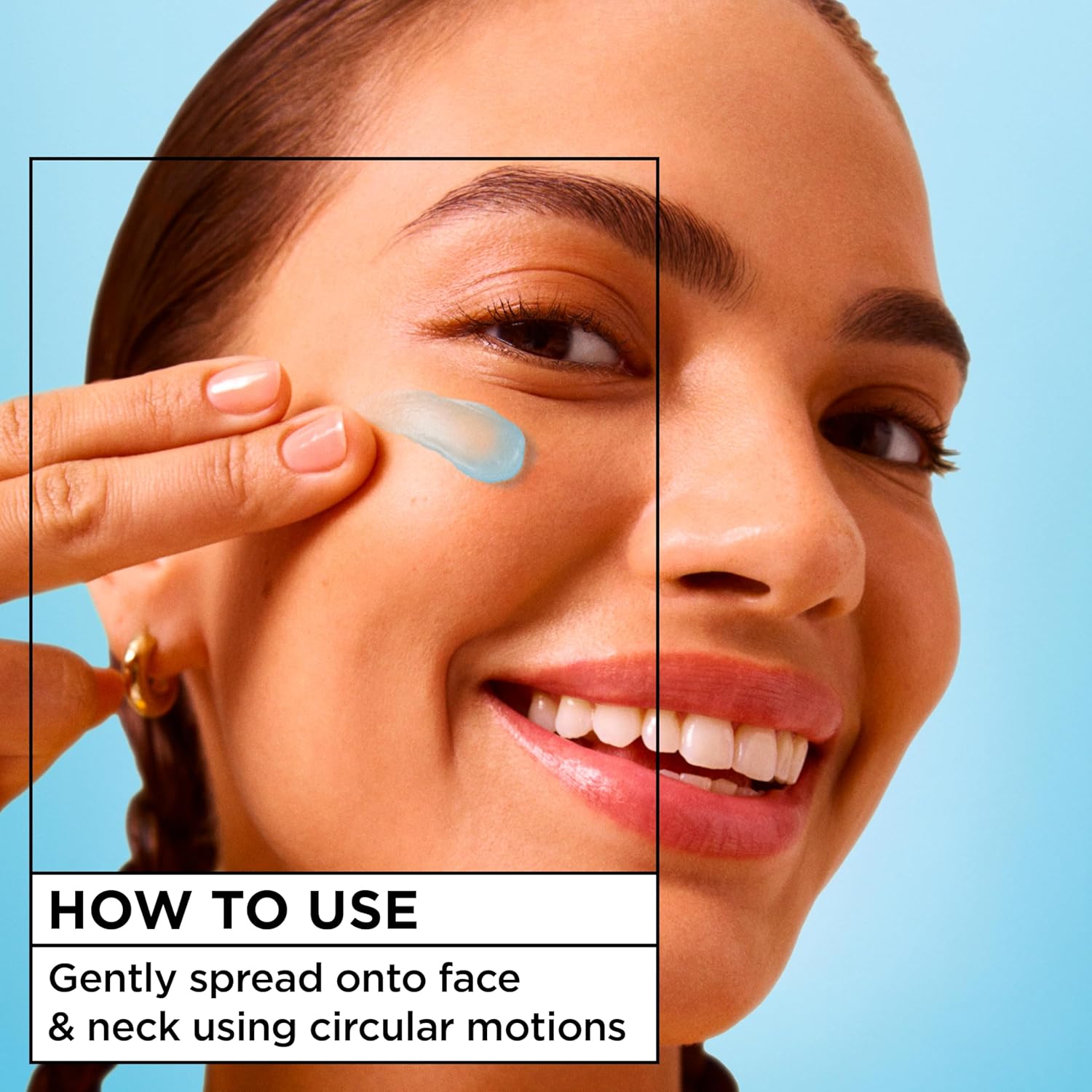 Garnier sorbet cream pictured next to other skincare items on a vanity