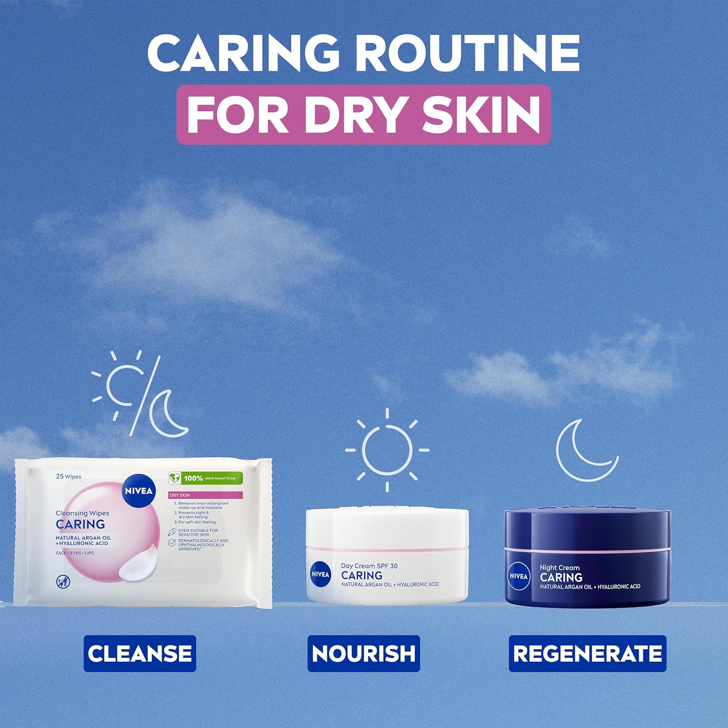 NIVEA cleansing wipes shown in a real-world setting