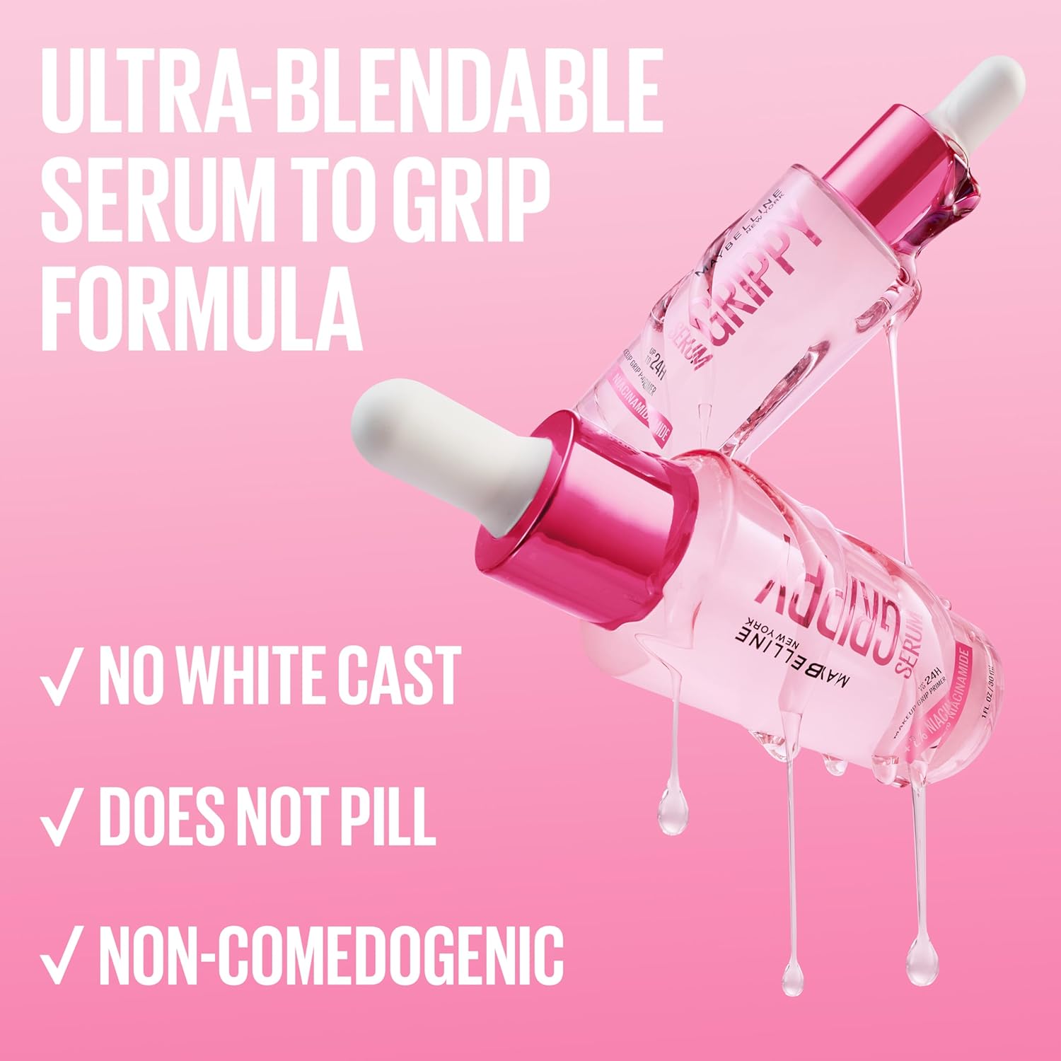 Makeup applied over the Grippy Serum Primer staying in place through a long day