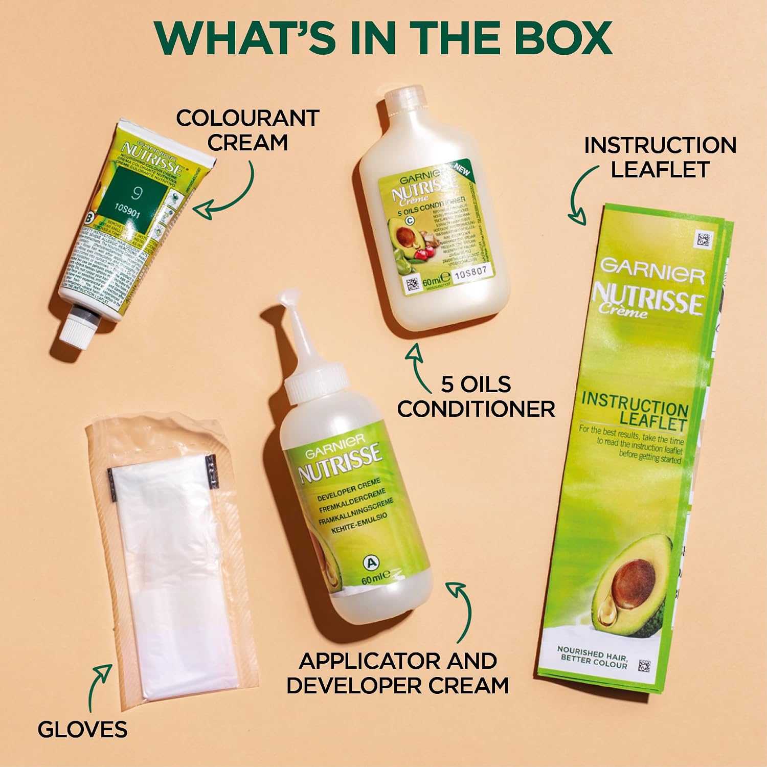 Garnier Nutrisse hair dye box shown in a bathroom context