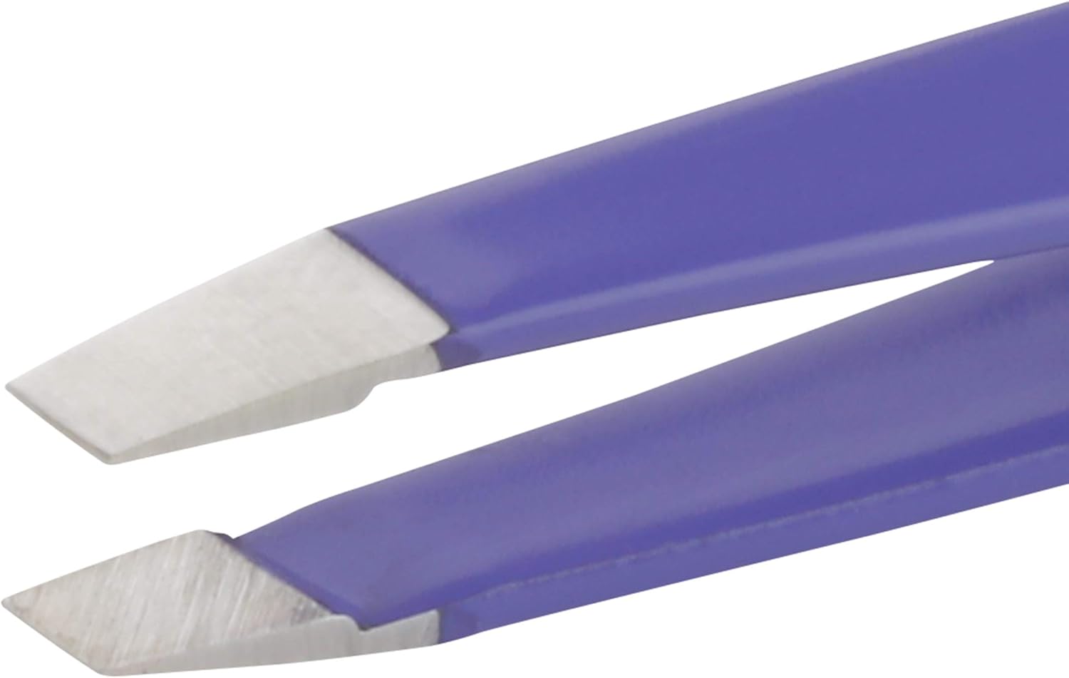 Macro view of the Mini Slant's angled tips and polished purple handle