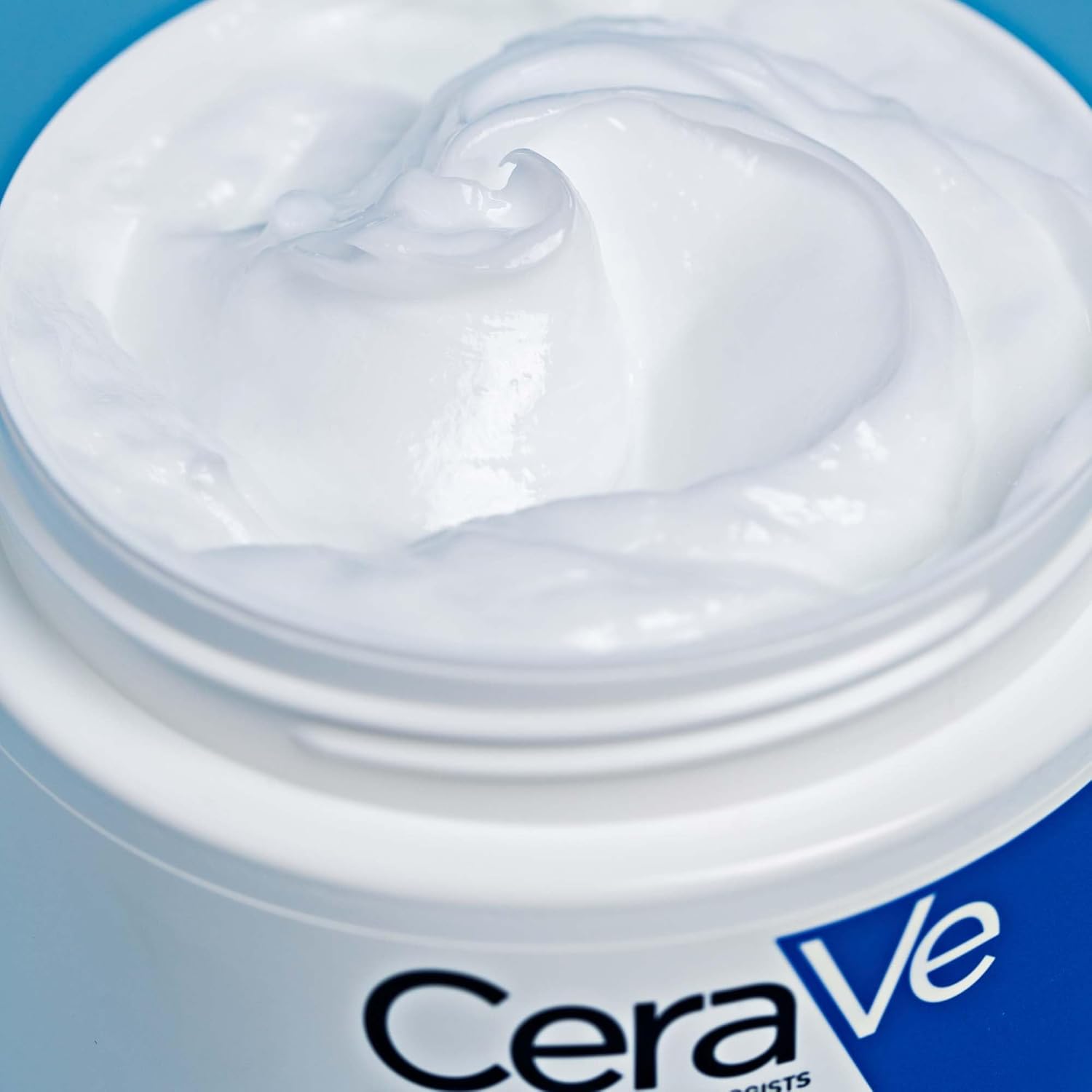 Close-up of CeraVe Moisturising Cream texture inside the tub