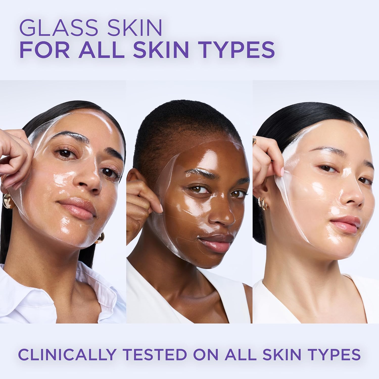 Feature shot highlighting the L'Oreal glass skin hydrogel mask