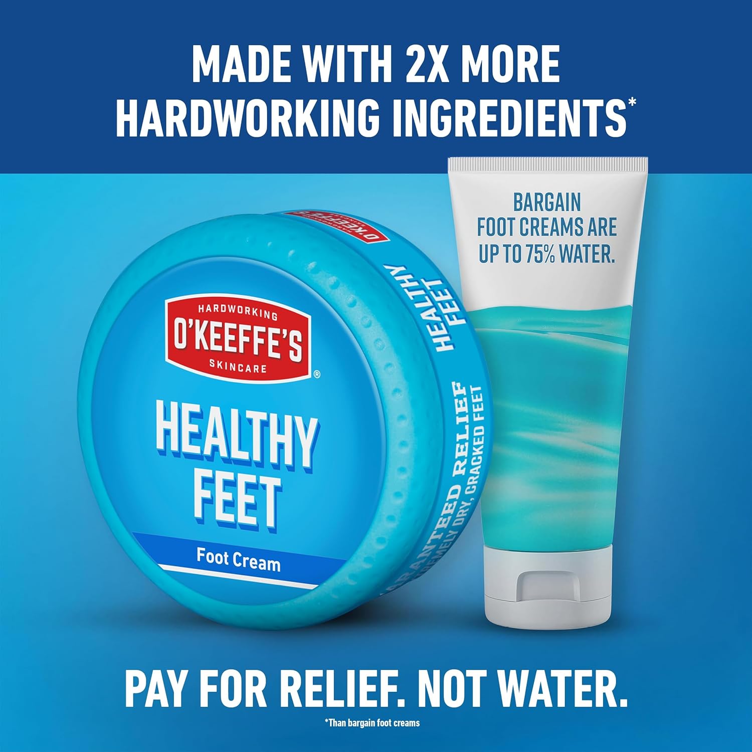 Person applying O'Keeffe's Healthy Feet cream to the heel of a bare foot