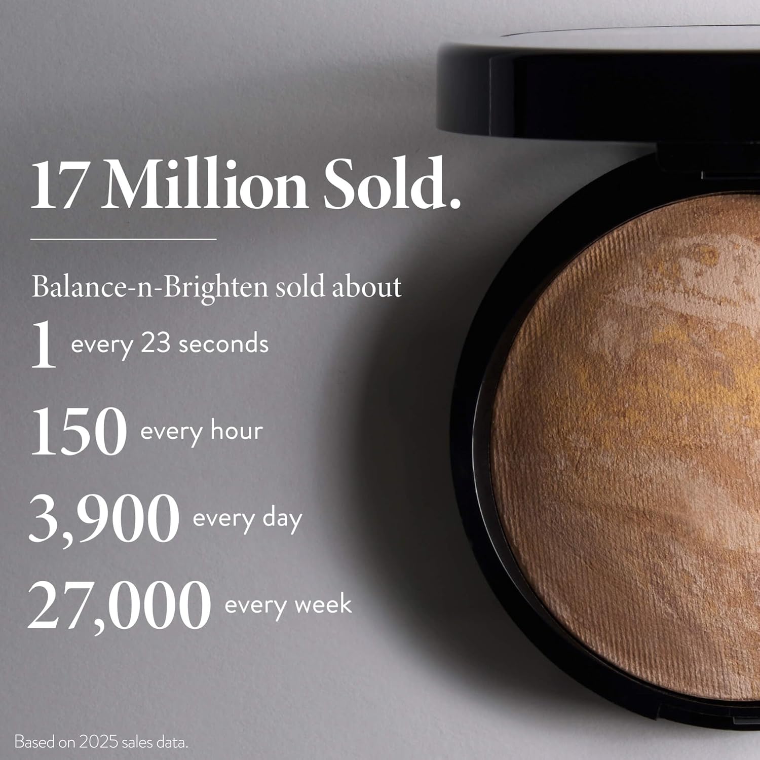 Product packaging showing the shade name printed on the back of the compact