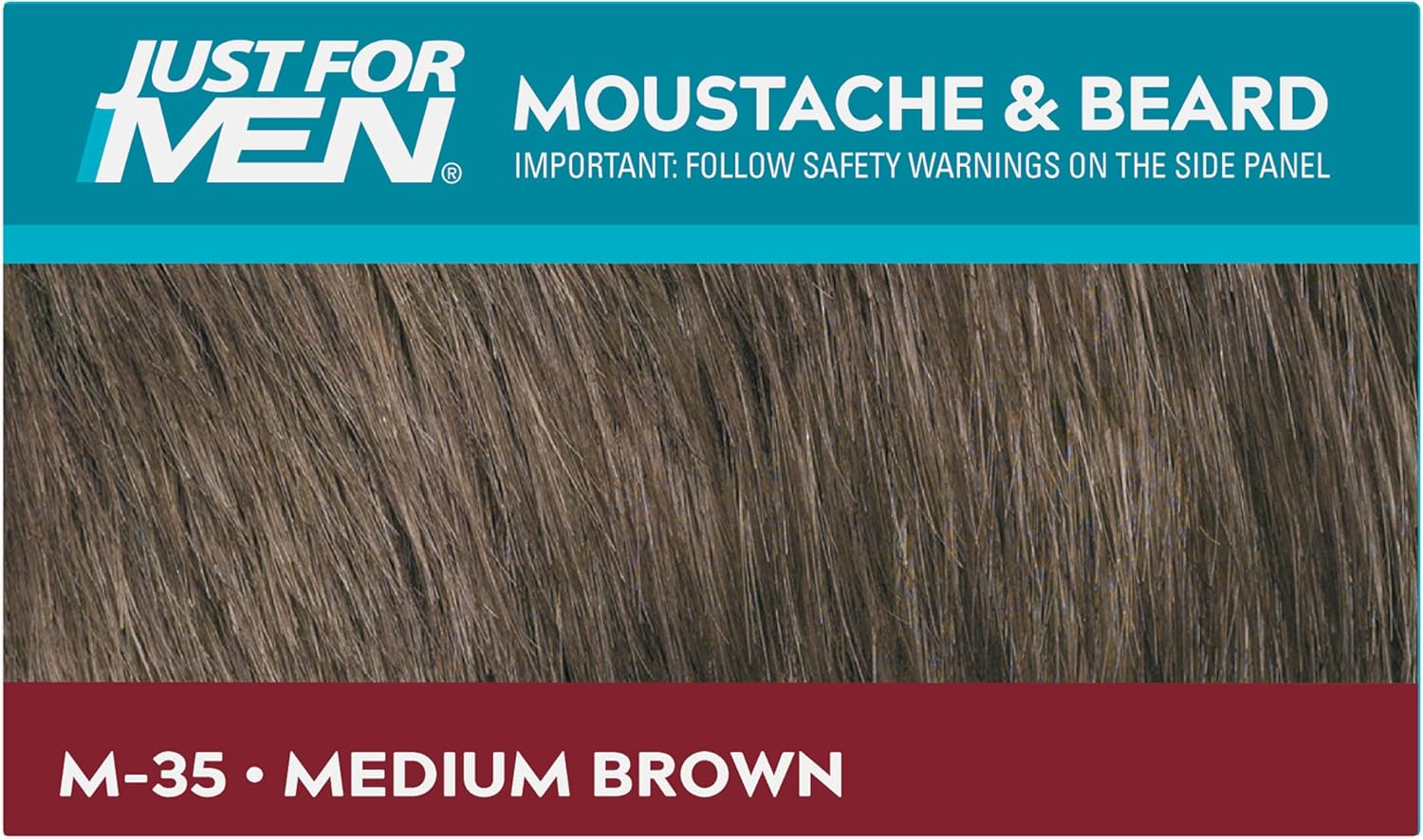 Back label of Just For Men M35 box showing ingredient list and safety warnings