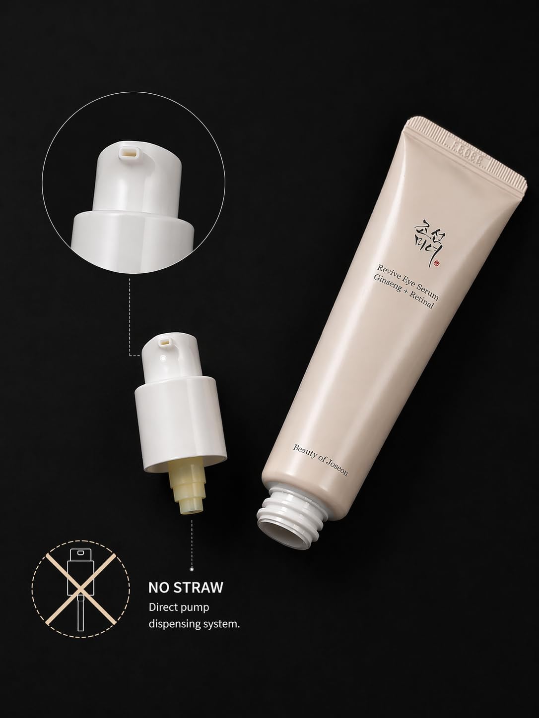 Back label of the Beauty of Joseon Revive Eye Serum showing product details