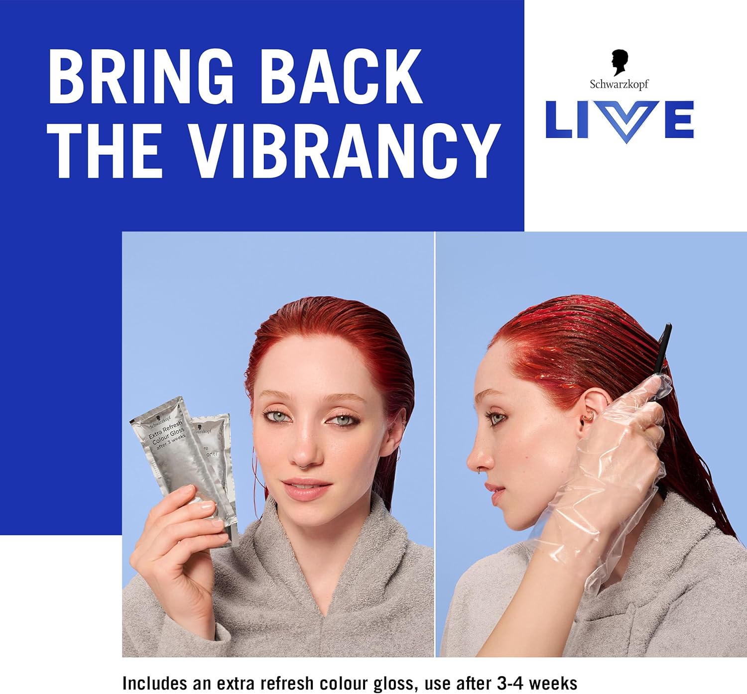 Schwarzkopf LIVE Extra Colour Refresh Gloss tube for mid-cycle colour refresh