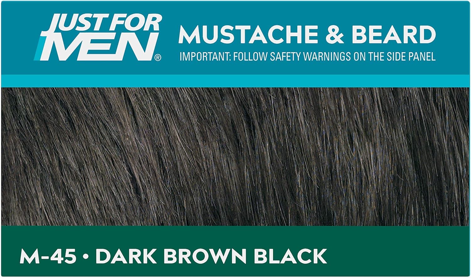 Close-up colour swatch showing Just For Men M45 dark brown shade