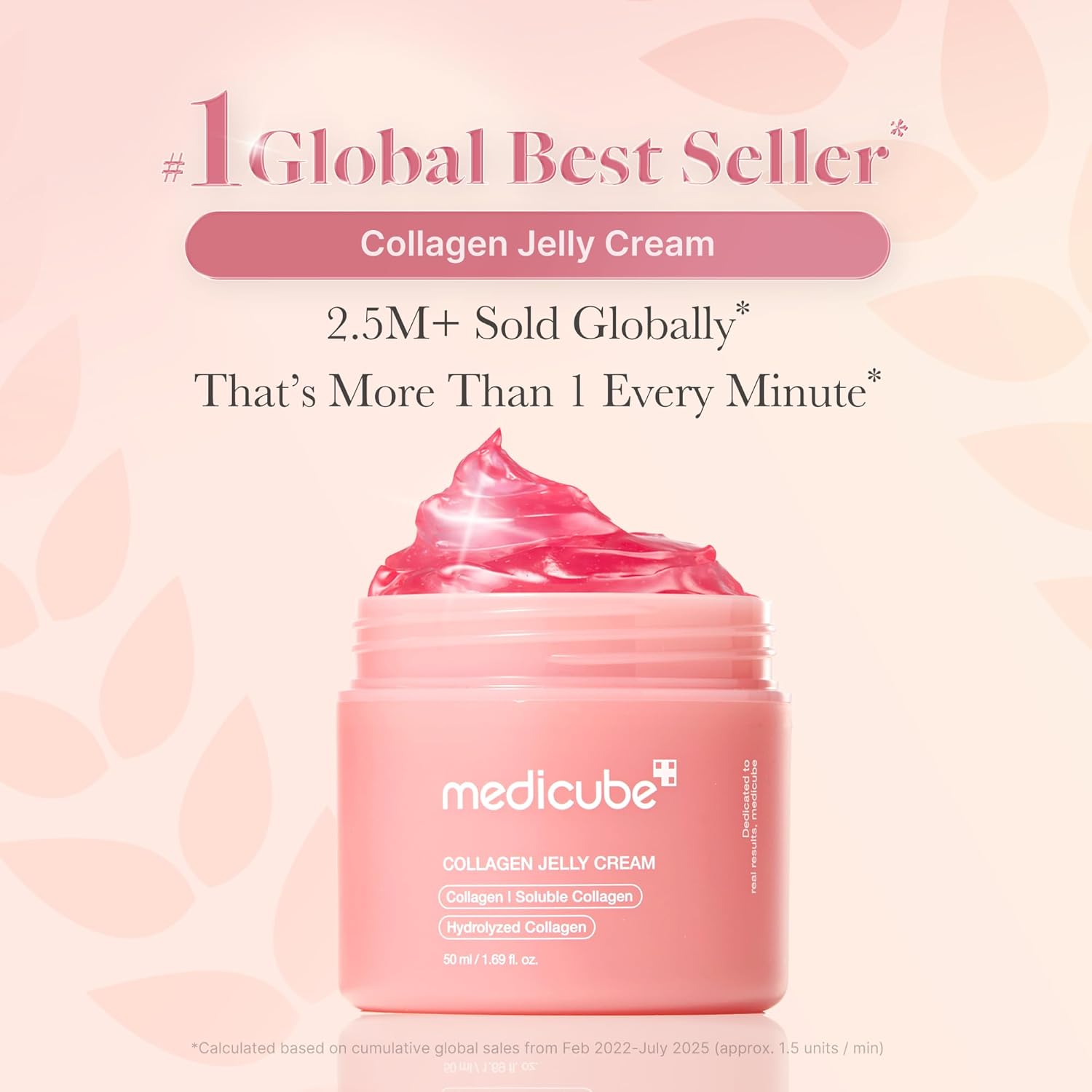 medicube Collagen Jelly Cream bestseller banner showing 2.5 million units sold globally
