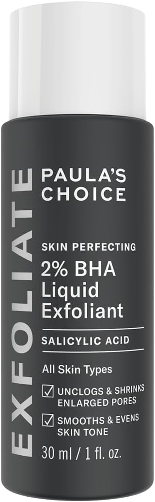 Paula's Choice Skin Perfecting 2% BHA Liquid Exfoliant 30ml bottle on white background