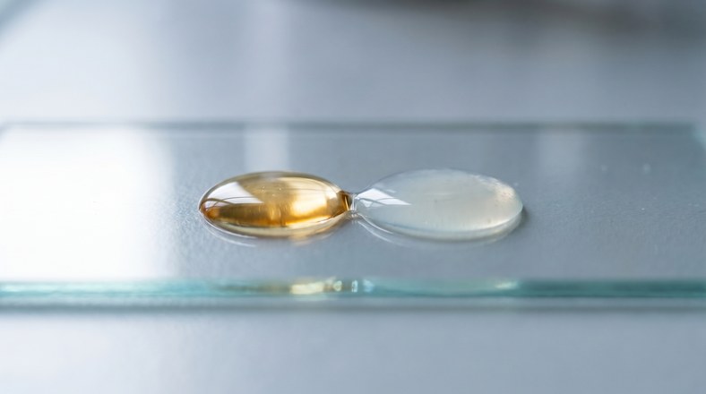 Vitamin C and niacinamide serum drops side by side showing they do not cancel out