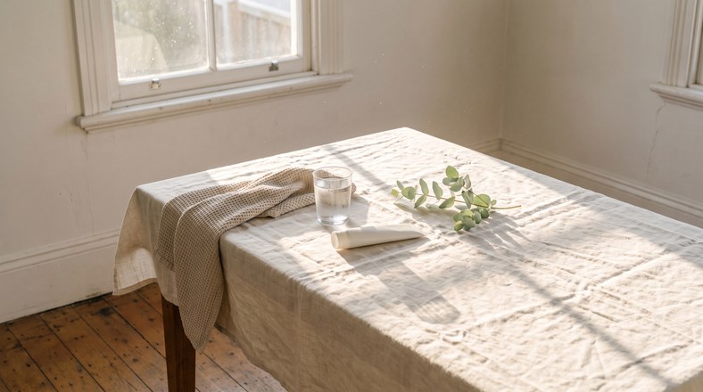 Calm morning skincare scene reflecting the months it takes to fade acne marks on the face